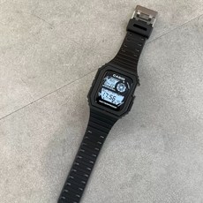 애플 워치 카시오 스트랩 일체형 스타일, 1개, D. 44mm