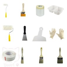 페인트도구세트 셀프 페인팅 종이사포, 도구세트2-빽붓세트