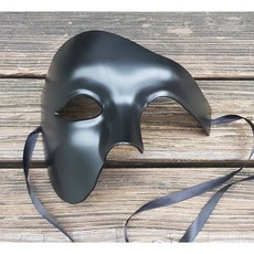 西門町發光派對屋 新款黑色歌劇魅影面具，派對舞會角色扮演必備，時尚百搭，展現獨特魅力, 1個, 黑色