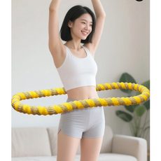 픽 마스터 다이어트 뱃살 탄성 광폭 홈트 스프링 훌라후프, 노란색, 1개, 1.5kg
