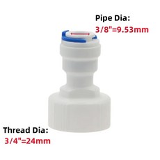 OD 튜브 RO 푸시핏 BSP 파이프 수족관 커넥터 역삼투 암나사 피팅, Pipe to Female, PCF 9 53mm 3I4 62N