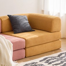 어반스튜디오 베어 1인 코너형 패브릭 모듈 압축 소파 쇼파베드 4colors, 리얼버터