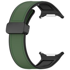 47mm 스마트워치 피트니스 비즈니스와 호환되는 마그네틱 클로저 실리콘 가죽 스트랩, 초록의, 1개