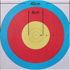 양궁 과녁판 화살 실외 표적 훈련 연습 게임 실내 활 타켓, 1개, 사진 80 무광 비반사 외경 10장 40cm