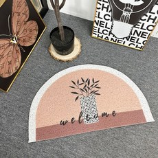 후암마켓 코일매트 식물 반달 발매트 현관 카페 식당, 화이트화분, 1개