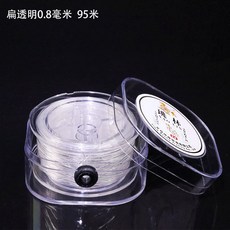 進口扁透明水晶高彈力綫耐磨不起絲文玩珠寶專用綫穿珠子綫繩子, 1個, 扁透明色綫粗0.8毫米（搭配高端亞剋力盒,無工具
