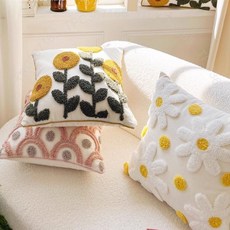 臺南出貨 ins北歐花朵刺繡抱枕套 民宿客廳沙發靠背床頭靠墊