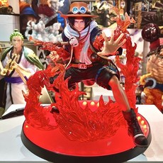 海賊王 艾斯公仔 燈座發光 藝術王者 正版公仔意象化 - 火拳艾斯, 1個, 燈座發光(艾斯版本2）,含公仔(附正版原盒)