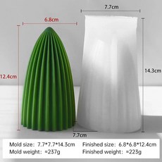 적 줄무늬 기둥 실리콘 몰드 향초 석고 장식 수제 소이 왁스 교회 양초 만들기, 색상: 2. J-0436, 1개