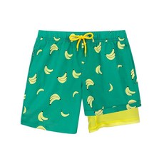 AINIKO 압축 안감이 있는 남아용 수영 트렁크 편안하고 빠른 건조 수영복 비치 반바지 만 5~16세용 바나나. 7세, AINIKO 압축 안감이 있는 남아용 수영 트렁크, 편