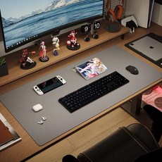 감성작가 가죽 데스크매트 사무용품 데스커 책상패드 보호 매트 덮개 방수패드 책상깔판, 다크 그레이