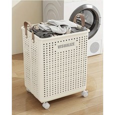 트롤리 빨래바구니 접이식 틈새 보관, 백색