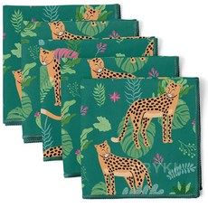 DRYKI 땀 흡수 손수건 - 오리지널 포켓 사이즈 스웨트 타월 얼굴 손 및 몸을 위한 빠른 건조 극세사 걸레 남성 여성 체육관 스포츠 직장(다크 그레이: 5팩) 19514, Jungle Cat: 5 Pack