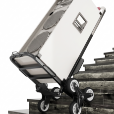 노르타 저소음 고무바퀴 접이식 계단 오르기 카트 구르마, 블랙, 1개