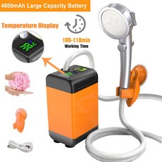 야외 전기 샤워 휴대용 샤워 펌프 캠핑 여행 애완 동물 급수에 대 한 USB 충전식 방수 스프링 쿨러 샤워 헤드, 3)4800mAh Type C, 1개