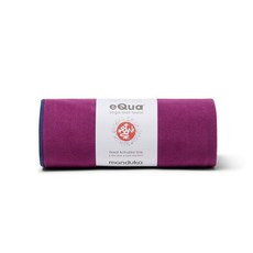 Manduka eQua 瑜珈鋪巾 親膚吸汗止滑 標準尺寸67X182cm 超細纖維運動鋪巾 濕止滑, Purple Lotus, 1個