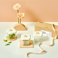 글라스락 베이비 눈금 이유식용기 대용량 270ml 스마일캡캡 3개 세트 (눈금 하트), 글라스락 베이비 눈금 이유식용기 대용량 270ml 스마