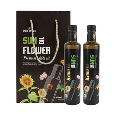 올리오도로 해바라기씨유 500ml (2p)선물세트 유리병 (끈손잡이), 1개