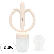 티지엠 국산 바나나 과즙망 치발기, 아이보리, 3개