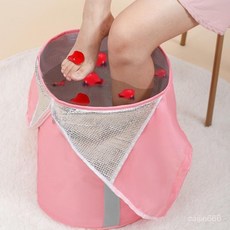 養生泡腳桶過小腿家用泡腳袋，可折疊便攜式洗腳盆，加厚保溫足浴加高, 藍色-2個,無規格, 1個