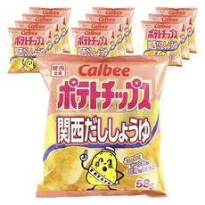 Calbee 卡樂比 洋芋片 關西高湯醬油風味, 12包, 58g