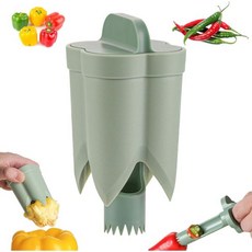 INEDRIMS 과일 씨 제거기 2-in-1 페퍼 코어 씨앗 제거 도구 할라피뇨 야채 피망용 다기능 주방 칠리 애호박 바비큐 캠핑 가정 요리 그린