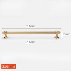 台灣出貨 拉絲黃銅廚櫃拉手旋鈕鋅合金家具抽屜拉手衣櫃壁櫥拉手金色, B.bras 256mm, 1個