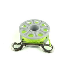 GearPro潛水手指線輪象拔浮標用綫軸配送雙頭扣18/30米裝備 潛水線輪線軸 浮力袋線輪線軸 水肺 船潛, 灰軸配綠繩30米, 1個