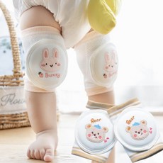 시월에인절 돌아기무릎보호대 유아무릎보호대 여름 망사 보호대, 토끼+하트 곰, 2세트