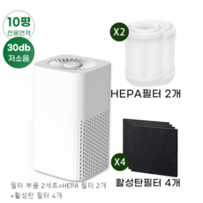 Darlisex 원룸 공기청정기 저소음 미니 공기청정기 거실 사무실 음이온, DA-300-필터 부품 2세트