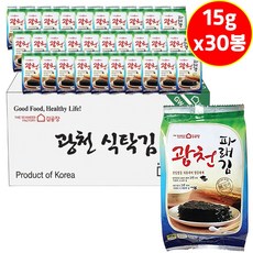 광천김공장 파래 식탁김 광천 파래김 15g 30봉, 30개