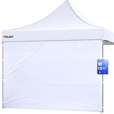 CLAETF Instant Canopy SunWall 3x3m10x10피트 팝업 캐노피용 측벽이 있는 텐트 210D 옥스포드 원단 방수 99% 자외선 차단 상업용/수트 화, 화이트