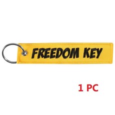 1개 PC 비행 제거 오토바이 자동차 남성용 키체인 자수 태그 패션 선물 장신, Yellow Freedom