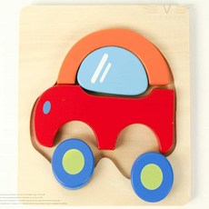 브이커머스 원목장난감 원목 베이비퍼즐 자동차