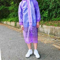 엠비아2 EVA 일회용 우비 퍼플 행사용우비