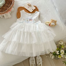 女童連衣裙2025新款夏季兒童洋氣時髦網紗背心裙寶寶公主裙蛋糕裙