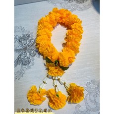 皇家佛具 泰國花圈 130公分萬壽菊黃花串花 泰國花環 四面佛愛神象神泰國宗教用品, 花圈30cm