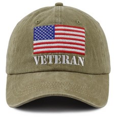Tynqwegui 남성 및 여성용 미국 국기 베테랑 모자 조절 가능한 자수 면 육군 밀리터리 야구 모자 자연. 단일 사이즈