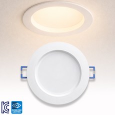 LED 다운라이트 3인치 매입등 5W 전구색 3000K 플리커프리 KC인증, 1개, 화이트