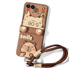 HAILO 카피바라 캐릭터 갤럭시 z플립 힌지 보호 스트랩 케이스