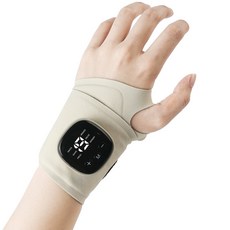 Gaayou 저주파 손목 마사지기 EMS 손 안마기 손목 관절 보호대 무선 양손용 아대 충전식, 베이지