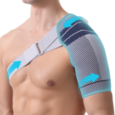 어깨 압박 보호대 한쪽 어깨 밴드 운동 어깨보호대 조절 가능 남여공용, 블루, 1개
