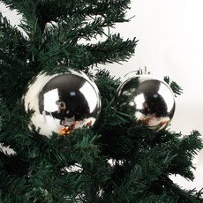 크리스마스 트리 오너먼트 장식 유광 성탄볼 10cm, 5세트, 실버