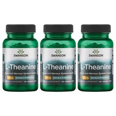 Swanson L-茶氨酸 200mg 素食膠囊, 3個, 60 件