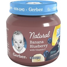 Gerber 嘉寶 維生素C兒童果泥113g, 香蕉+藍莓, 113g, 1個