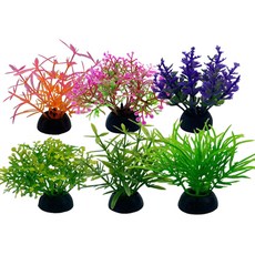 제로앤나인 구피 어항 인공수초 수족관장식 6종, 1세트