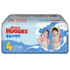 하기스 물놀이 팬티 기저귀 남여공용, 12매, 4단계