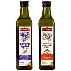 [임박 특가] 델비엔토 포도씨유+해바라기씨유 스페인산 프리미엄 오일 식용유 안전포장, 1세트, 500ml