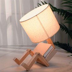 로봇 테이블 램프 연구 침실 거실 책상 밤 빛베이스 E27 LED 라이트 홀더, 램프 홀더 + 전구