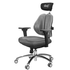 GXG 雙軸枕 雙背工學椅 (TW-2606 LUA9), 金屬銀色, 1個